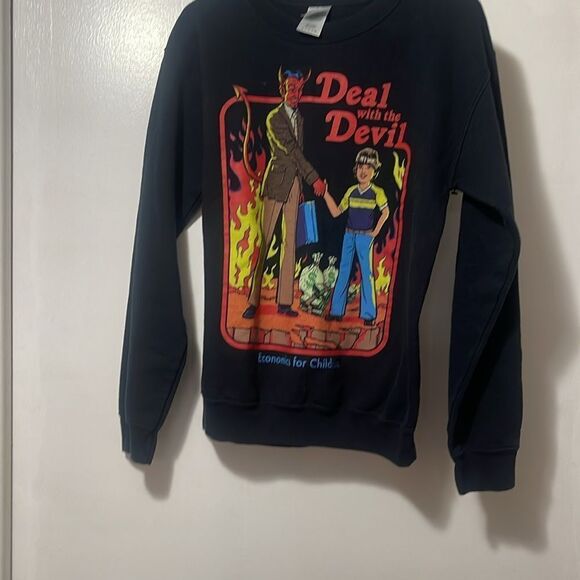 Deal with the devil vintage sweatshirt small - Picture 2 of 5